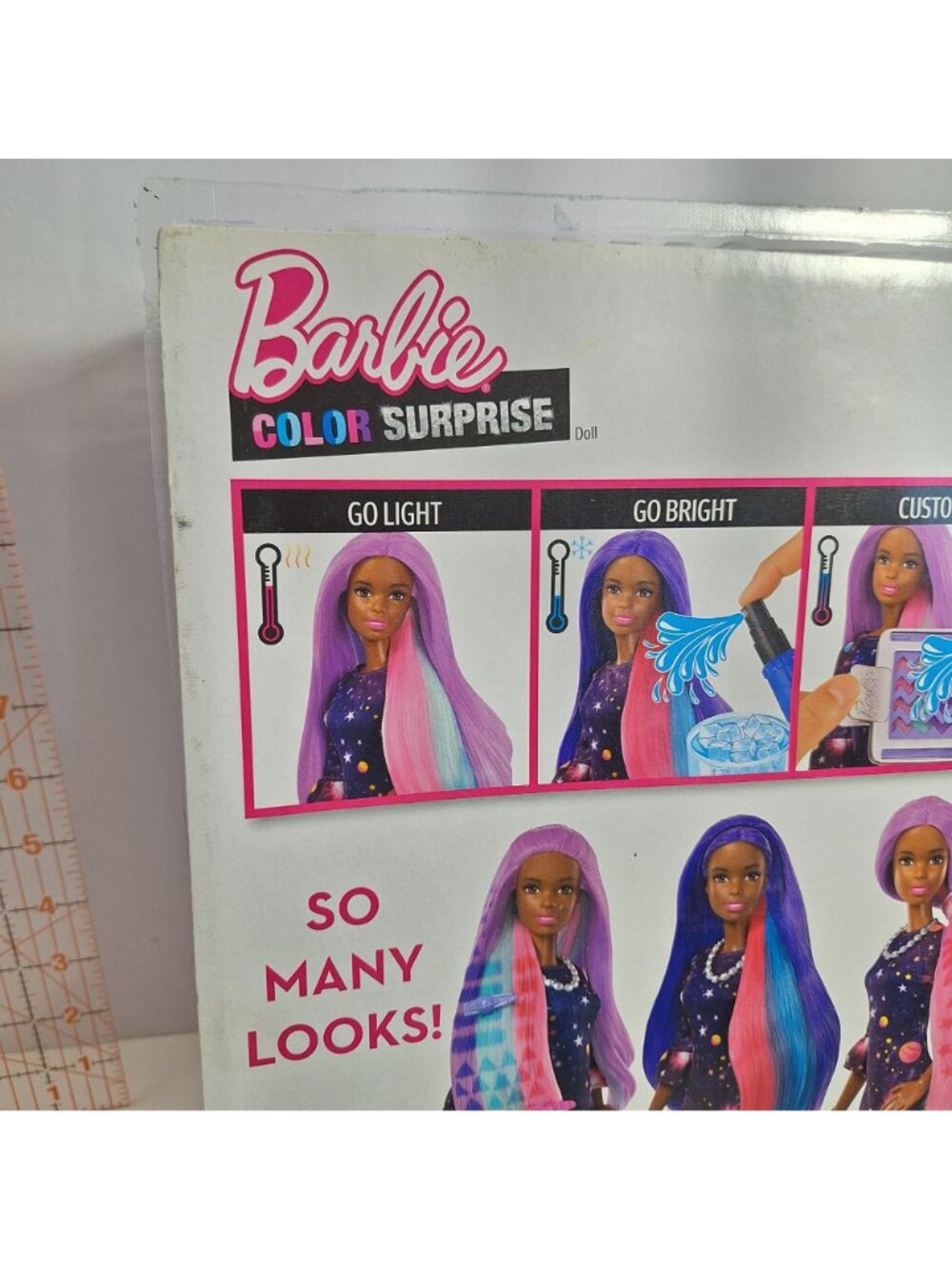 Barbie Color Change Surprise Doll Purple Hair Space Dress Damaged Box - Picture 7 of 12